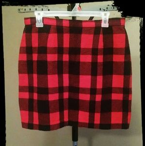 Red/Black Plaid Skirt