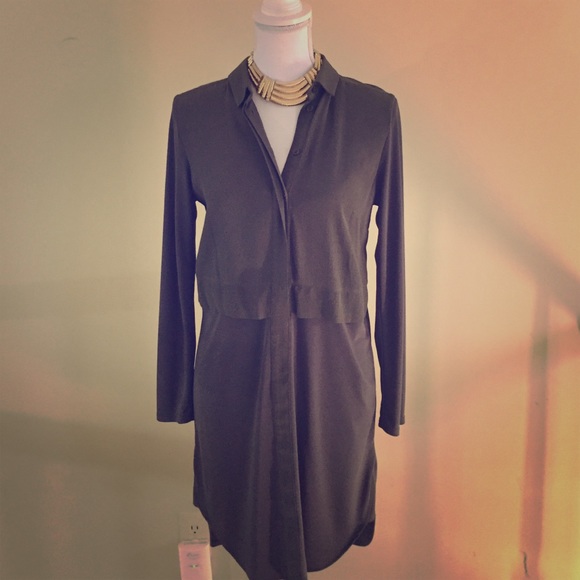 TOPSHOP olive green shirt dress. Worn once