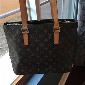 Small monogram canvas tote.