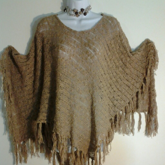 ⚫SOLD NOT FOR SALE ⚫ Brown Knit "Puncho" - Picture 1 of 4
