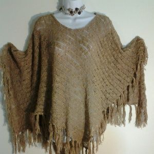 โซSOLD NOT FOR SALE โซ Brown Knit "Puncho"