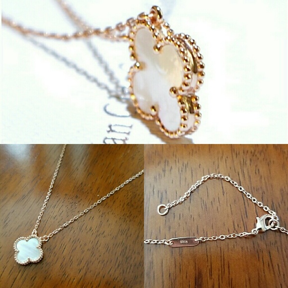 Rose Gold Four Leaf Clover Necklace - Picture 2 of 6