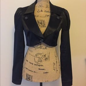 BCBG silk satin tuxedo jacket