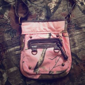 Pink camo cross body