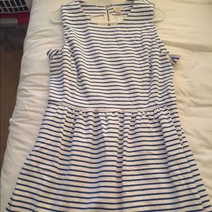 cotton blue and white striped dress