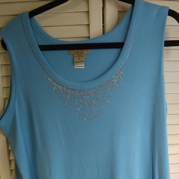 Beaded deep turquoise tank xl