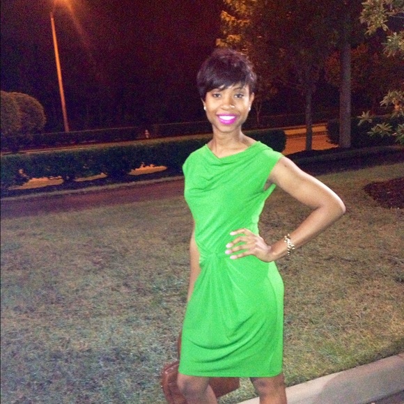 Green knot MK dress