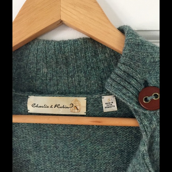 SALE: Anthropologie soft teal sweater blazer - Picture 2 of 3