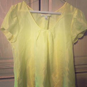 Yellow Banana Republic flutter sleeve top