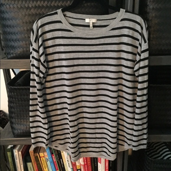 Joie Sweaters - Joie lightweight stripe grey and black sweater
