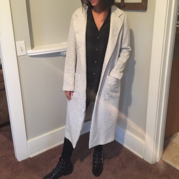 LAST CHANCE! Casual light gray maxi jacket