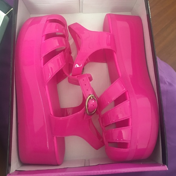Jelly sandals pink women's size 8