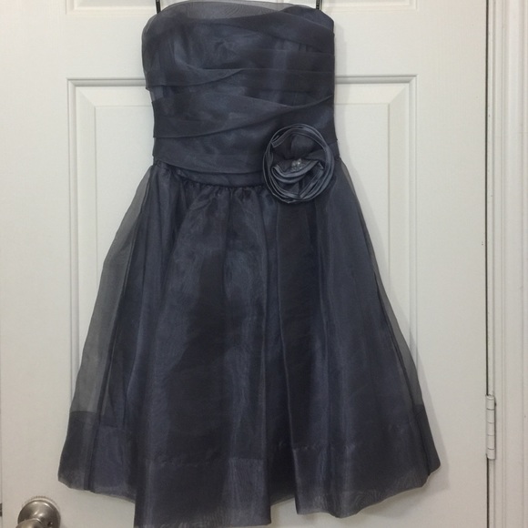 Gray Strapless Dress