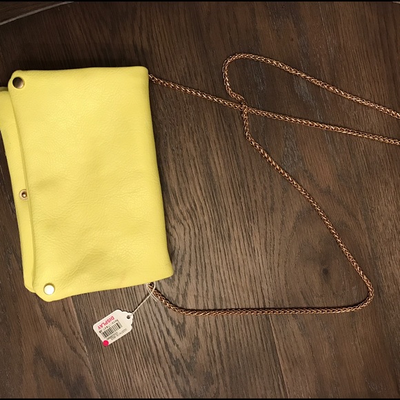 Cross body neon yellow purse