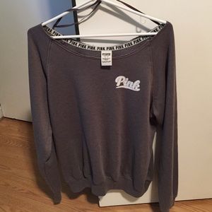 PINK slouchy crew sweater