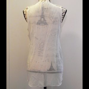 Double Zero Tops - White Sleeveless Blouse Sz M Double Zero Tops - White Sleeveless Blouse Sz M