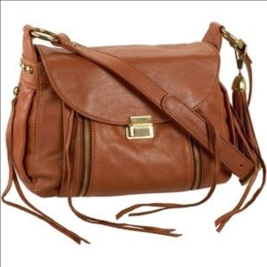 REBCCA MINKOFF brown leather crossbody bag