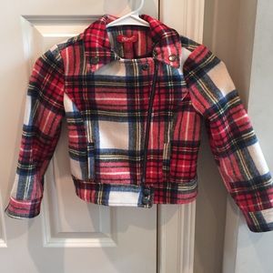 Girls size 6/7 Fall Plaid Moto Jacket