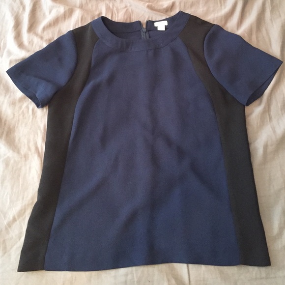 JCREW Blue and Black Top