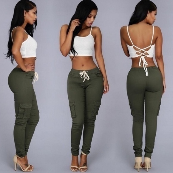 Green fashion nova joggers