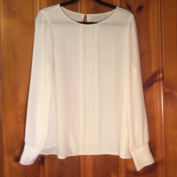 LOFT Cream Tunic Blouse