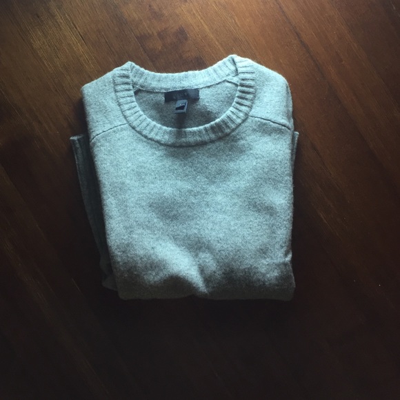 j crew light grey pure wool sweater