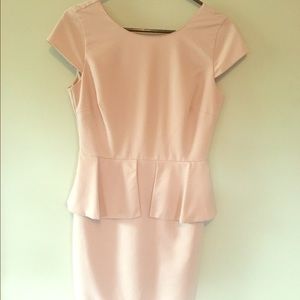 Peplum pale rose dress