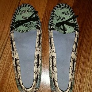 Miu Miu snake skin moccasins