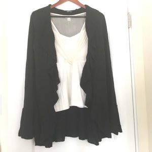 Daisy Fuentes small lightweight long black sweater