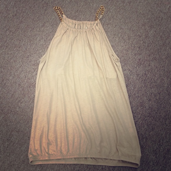 Gold shimmer halter top