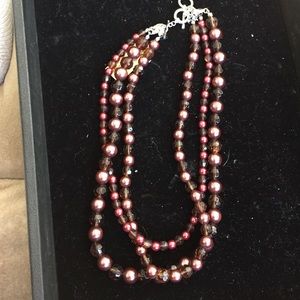 Premier designs Silver plated faux pearl necklace