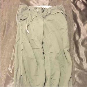 Ambercrombie size med. baggy army pants.