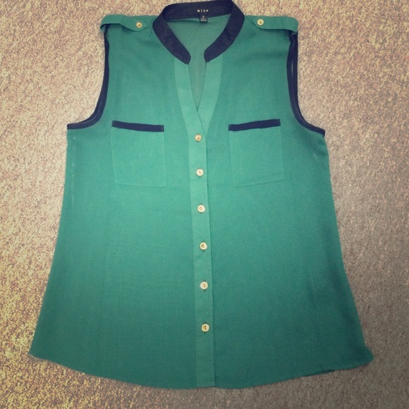 Green chiffon top