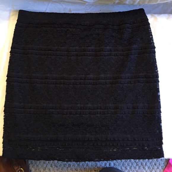 Black Lace Mini Skirt
