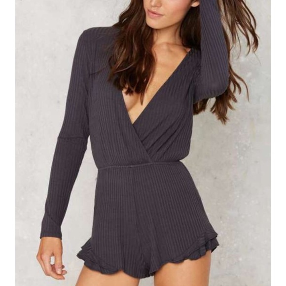 Nasty Gal gray romper