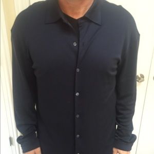 Armani Callezioni navy  70% silk 30% polyester top