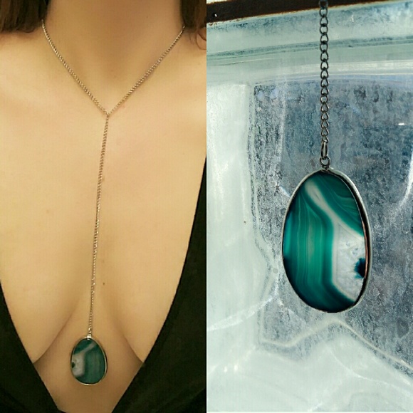 * HOST PICK * Teal Agate Lariat Necklace