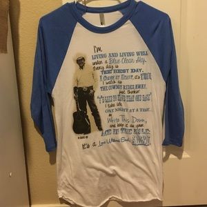 Womens small George strait 3/4 sleeve baseball tee