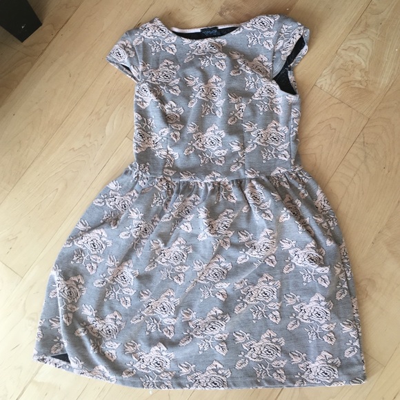 Topshop pink/black rose mini dress - Picture 1 of 2