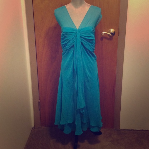 Plus size Turquoise evening dress