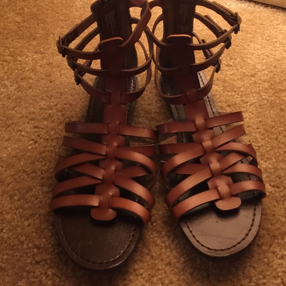 Mossimo Brown Gladiator Zip-up Sandals