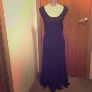 Guilia black evening dress w/ beaded accents