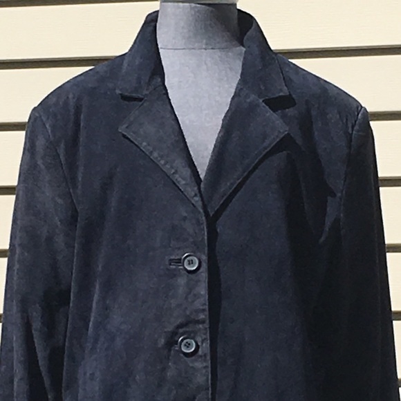 🆕💙Margaret Godfrey💙Blue Suede Blazer - Picture 3 of 4