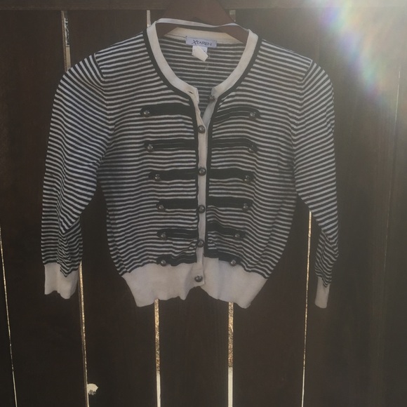 Black&White Striped Cardi