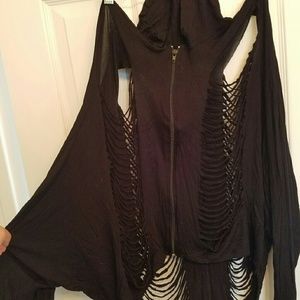 Torn Black Hot Topic Hoodie