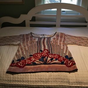 Anthropologie Velvet Top Size M