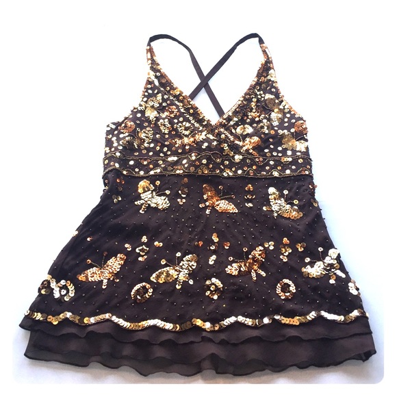Bebe Sequin Top