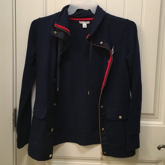 NWOT Navy Nautica Jacket with gold detailing