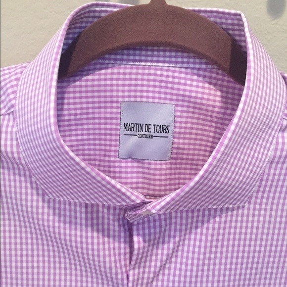 Purple and white custom dress shirt. NWOT