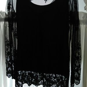 Black lace blouse